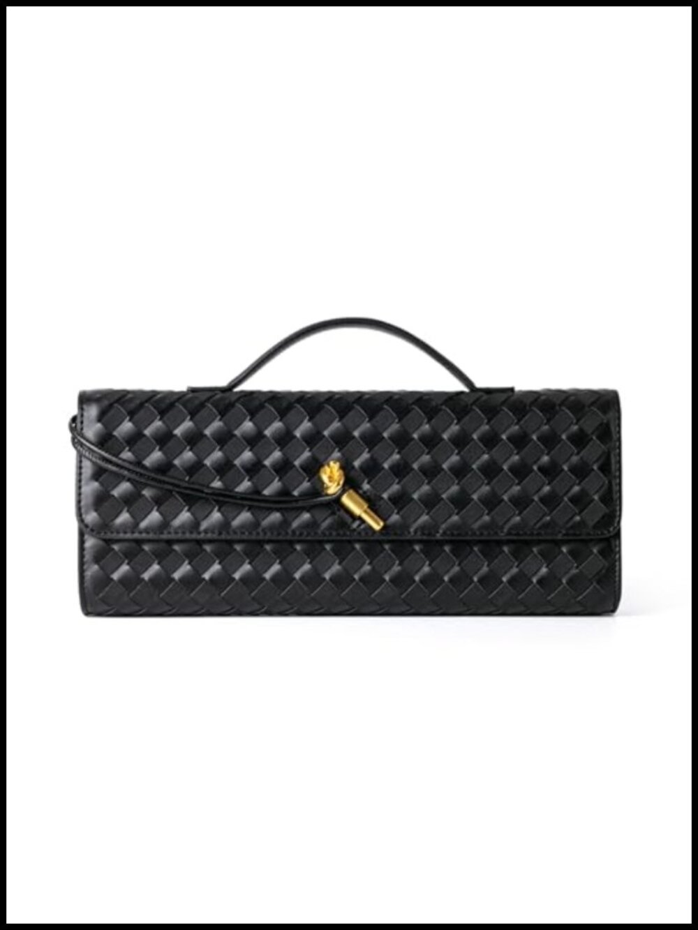 Woven Vegan Leather & Suede Evening Clutch Crossbody Bag